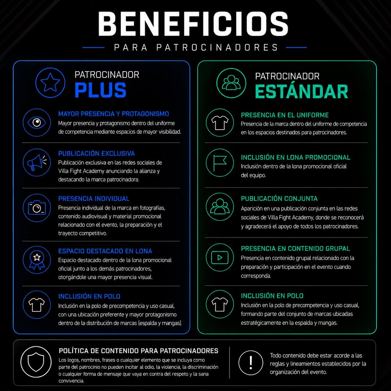 Beneficios patrocinadores